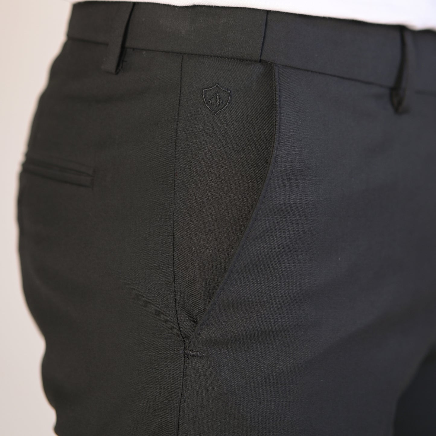 Men's Black Formal Flexi Waist Pants |