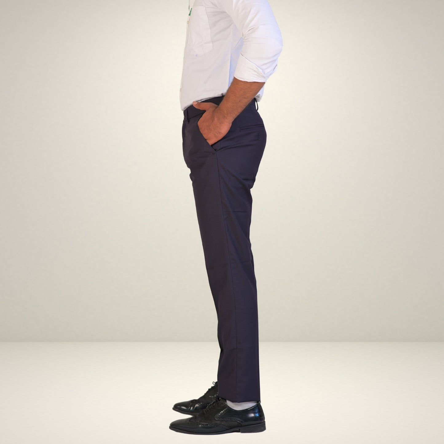 Men's Wine Formal Flexi Waist Pants