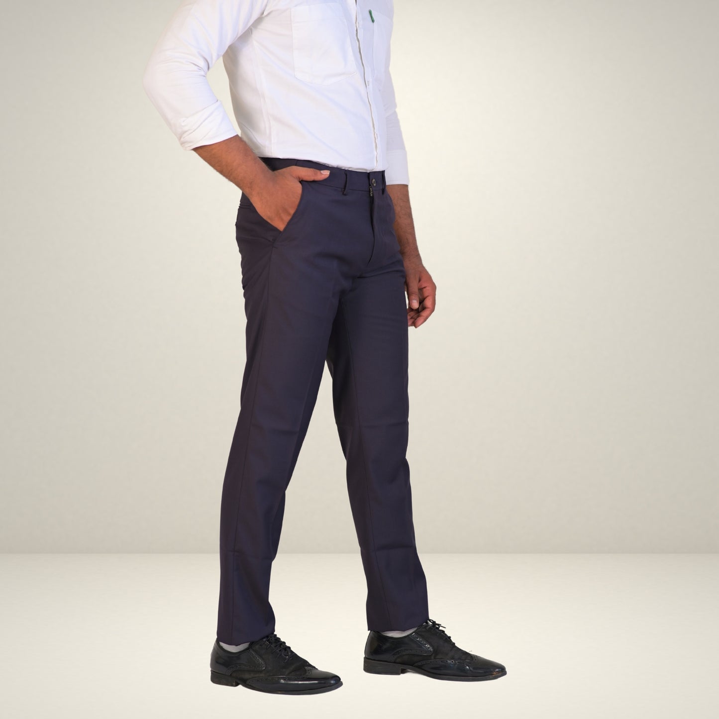 Men's Wine Formal Flexi Waist Pants
