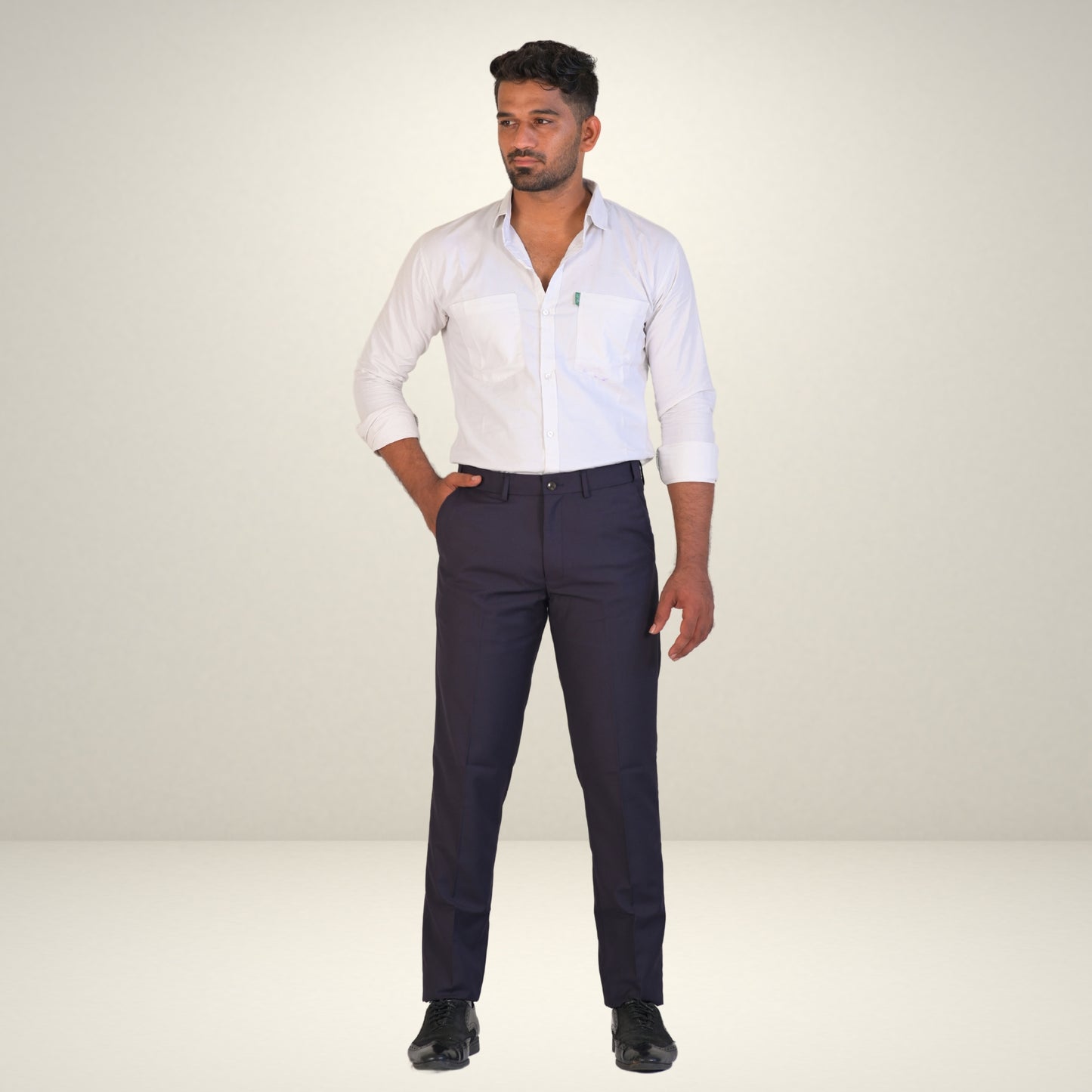 Men's Wine Formal Flexi Waist Pants