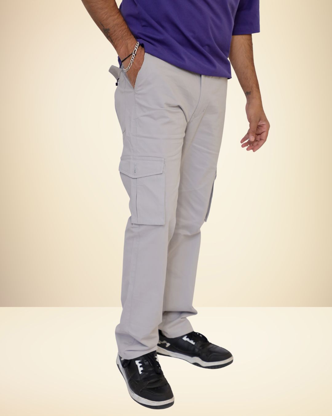 Men's Cargo Pants| Light Grey