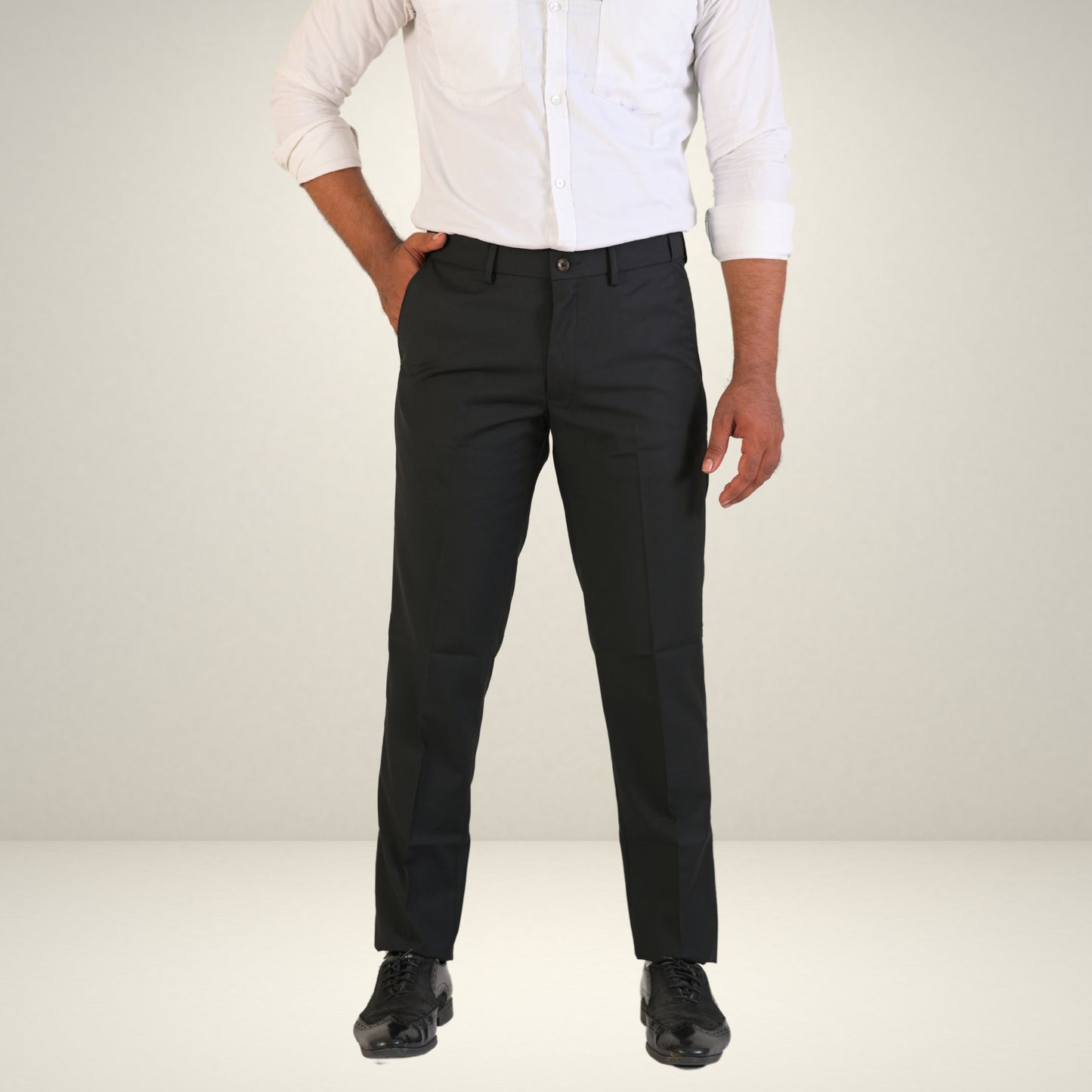Men's Black Formal Flexi Waist Pants |
