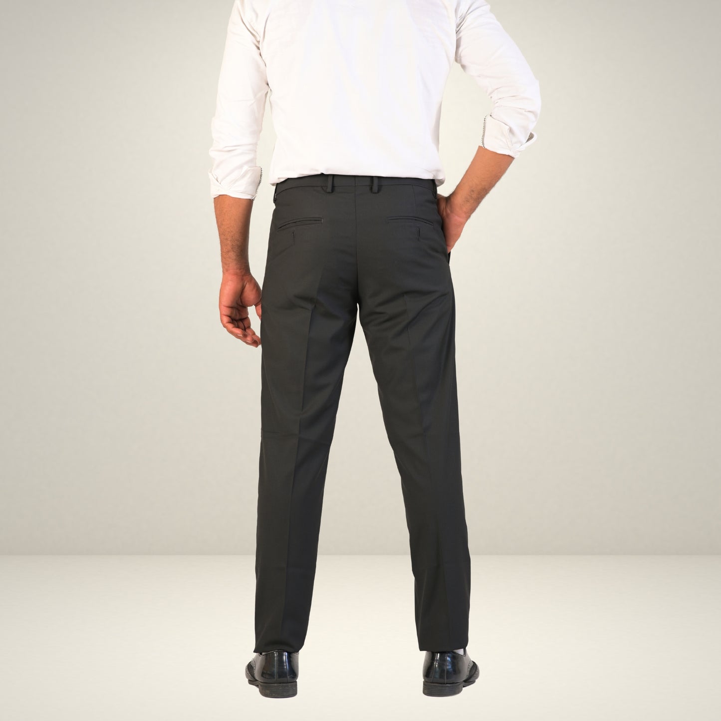 Men's Black Formal Flexi Waist Pants |