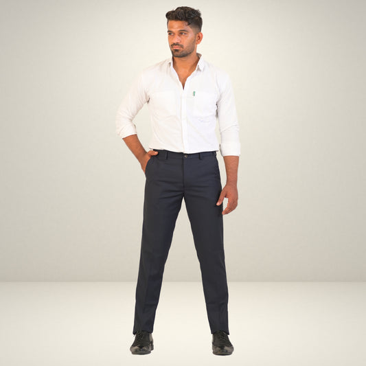 Men's Black Formal Flexi Waist Pants |